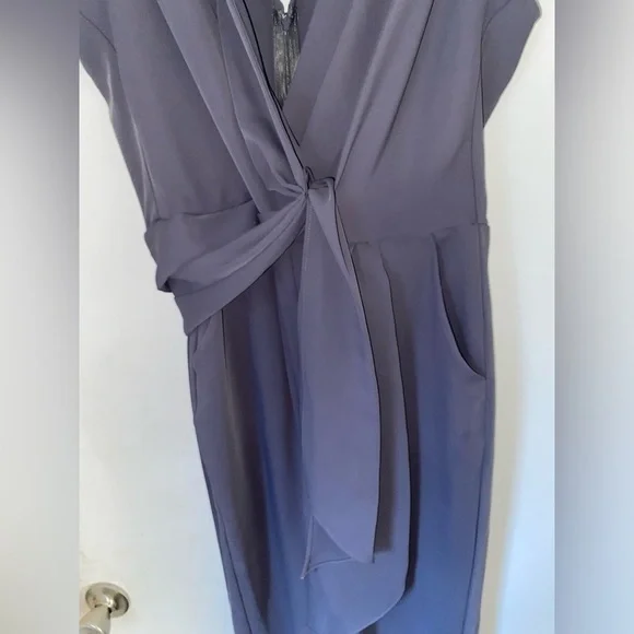 ASTR The Label Gray Knot Waist Tie Sleeveless Jumpsuit XL - Picture 6 of 7